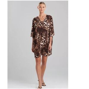Natori Leopard Jersey Cover Up beach  Dress